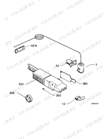 Взрыв-схема холодильника Zanussi Z214/4D - Схема узла Thermostat